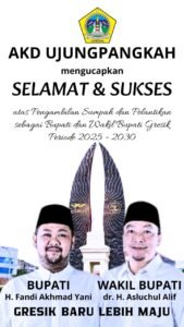 SEGENAP PEMDES KECAMATAN UJUNG PANGKAH MENGUCAPKAN SELAMAT DAN SUKSES ATAS DI LANTIKNYA  BUPATI dan WAKIL BUPATI GERSIK .
