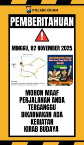 Polsek Krian Giat Pengamanan Kirab Budaya Kelenteng Teng Swie Bio, Minggu 02 November 2025